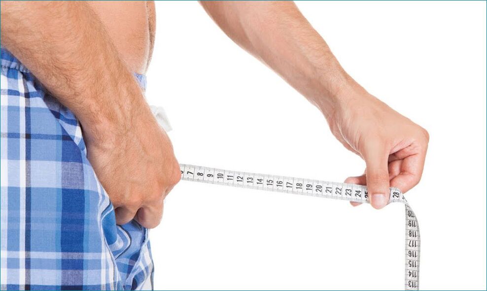 Measure the length of the penis after enlargement