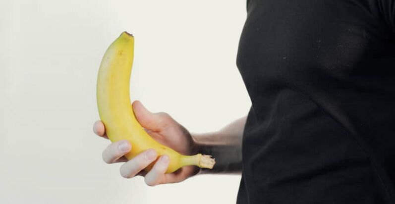 massage to increase penis size using the example of a banana