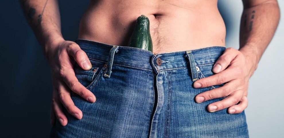 Cucumber represents an enlarged male penis